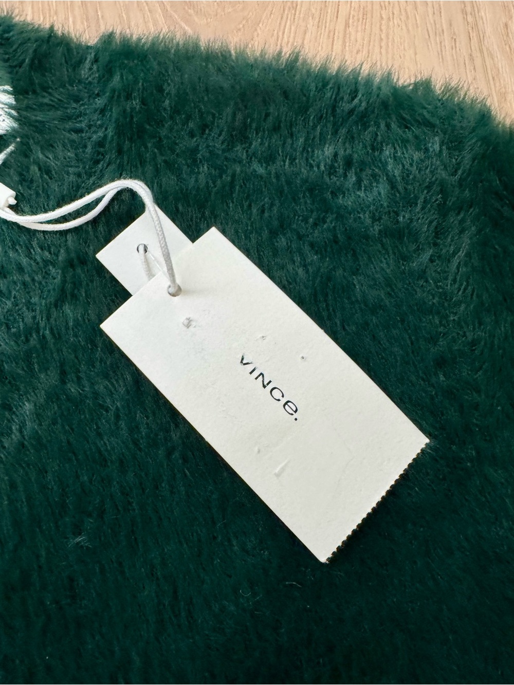Vince Juniper Green Fuzzy Eyelash Crewneck Sweater NWT M Fall Preppy Modern Chic - Picture 8 of 11